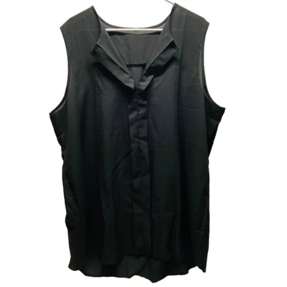 Shein Sleeveless Blouse Women's 4XL Black Flowy V-Neck Career Wear Tank Top EUC